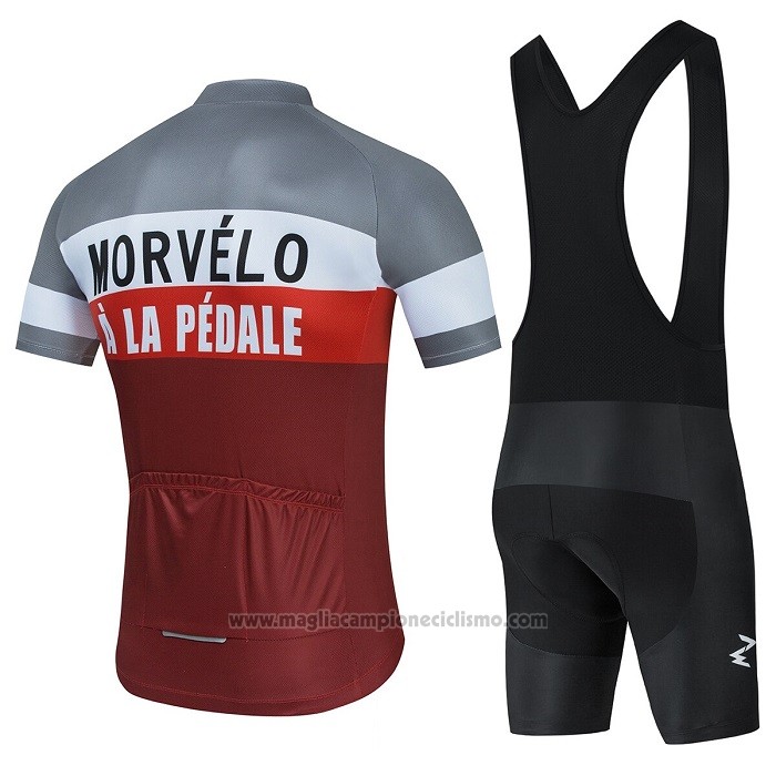 2021 Abbigliamento Ciclismo Morvelo Rosso Bianco Grigio Manica Corta e Salopette