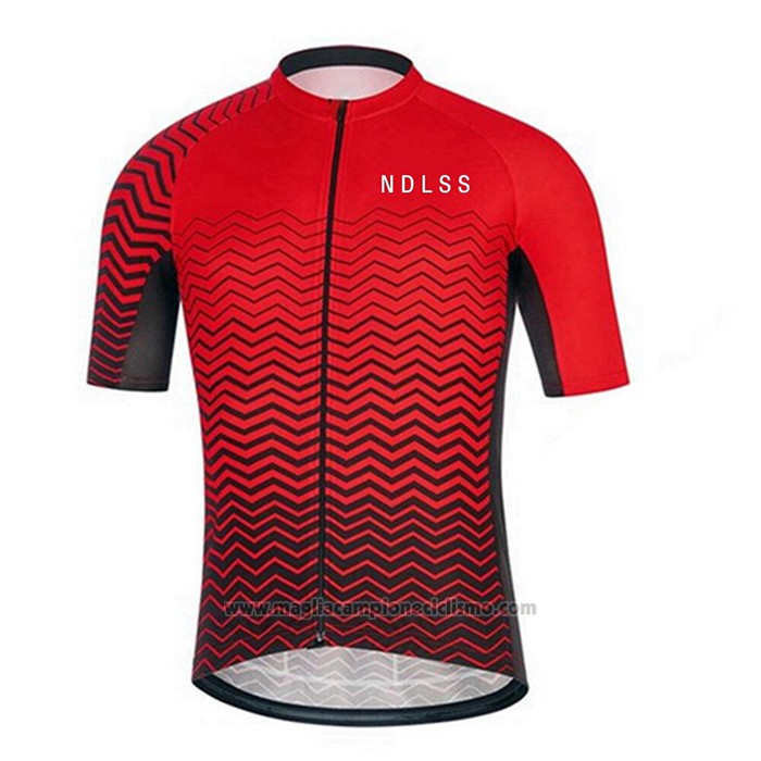 2020 Abbigliamento Ciclismo NDLSS Rosso Manica Corta e Salopette
