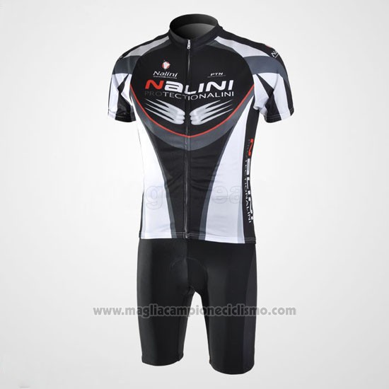 2010 Abbigliamento Ciclismo Nalini Nero e Bianco Manica Corta e Salopette