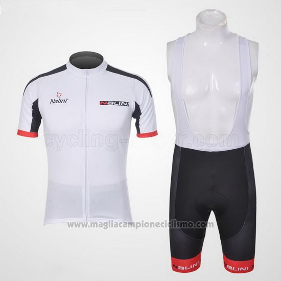 2012 Abbigliamento Ciclismo Nalini Bianco e Nero Manica Corta e Salopette