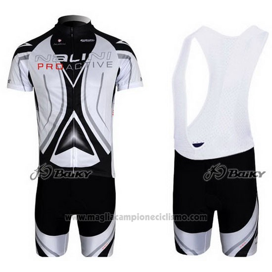 2012 Abbigliamento Ciclismo Nalini Grigio e Bianco Manica Corta e Salopette