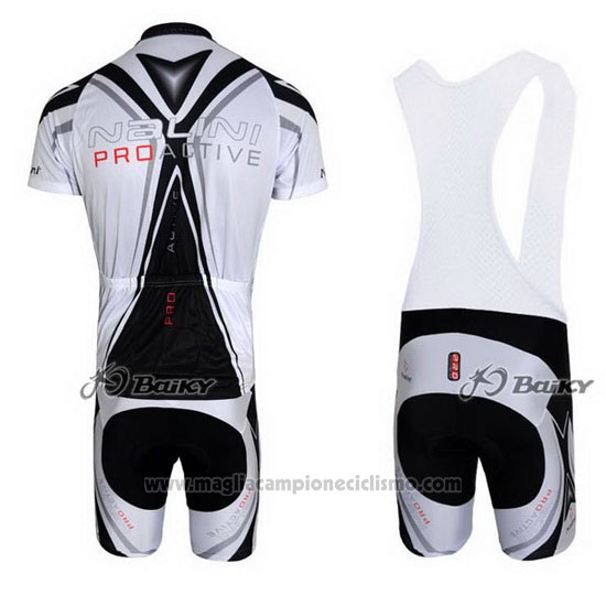 2012 Abbigliamento Ciclismo Nalini Grigio e Bianco Manica Corta e Salopette