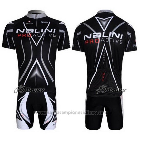 2012 Abbigliamento Ciclismo Nalini Nero Manica Corta e Salopette