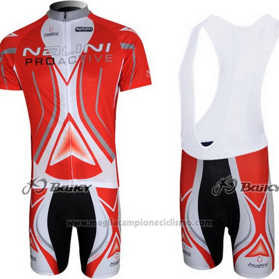 2012 Abbigliamento Ciclismo Nalini Rosso e Bianco Manica Corta e Salopette