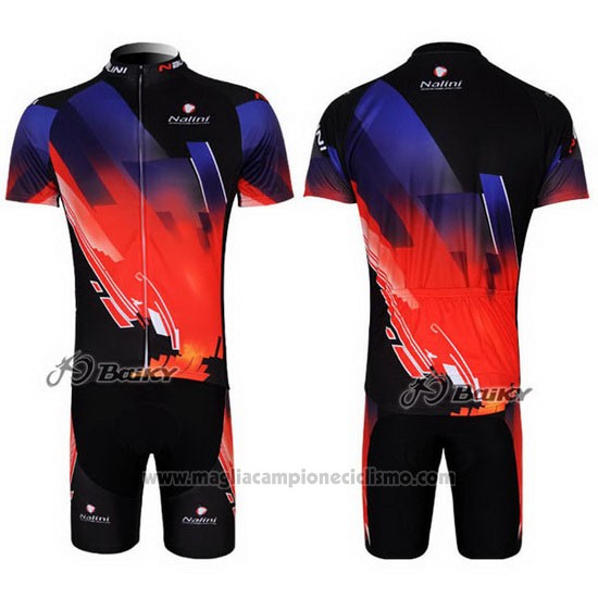 2012 Abbigliamento Ciclismo Nalini Rosso e Nero Manica Corta e Salopette