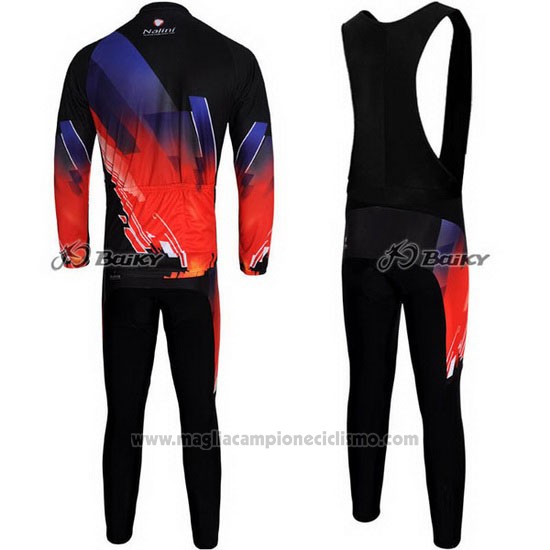 2012 Abbigliamento Ciclismo Nalini Rosso e Nero Manica Lunga e Salopette