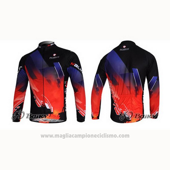 2012 Abbigliamento Ciclismo Nalini Rosso e Nero Manica Lunga e Salopette