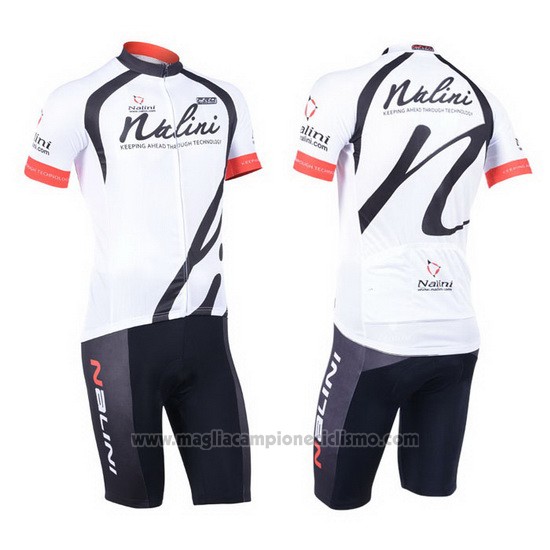 2013 Abbigliamento Ciclismo Nalini Bianco Manica Corta e Salopette