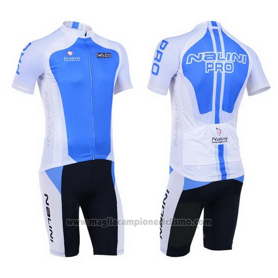 2013 Abbigliamento Ciclismo Nalini Celeste e Bianco Manica Corta e Salopette