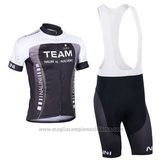 2013 Abbigliamento Ciclismo Nalini Nero e Grigio Manica Corta e Salopette