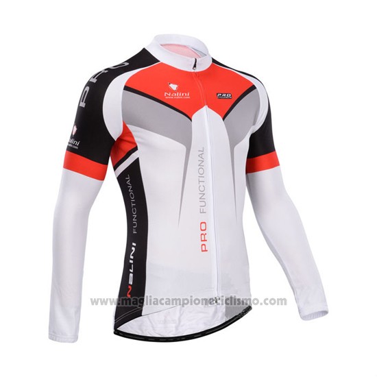 2014 Abbigliamento Ciclismo Nalini Nero e Bianco Manica Lunga e Salopette