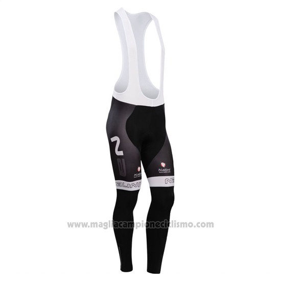 2014 Abbigliamento Ciclismo Nalini Nero e Bianco Manica Lunga e Salopette