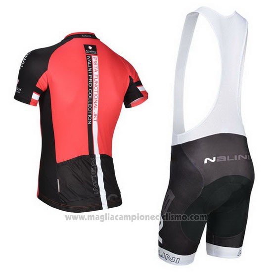2014 Abbigliamento Ciclismo Nalini Nero e Rosso Manica Corta e Salopette