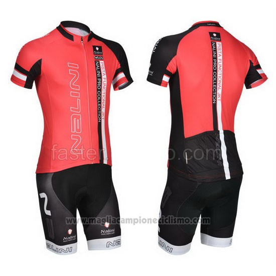 2014 Abbigliamento Ciclismo Nalini Nero e Rosso Manica Corta e Salopette