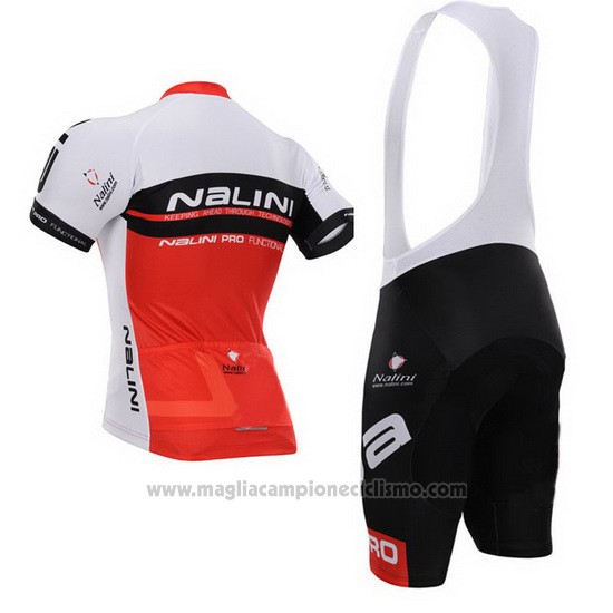 2015 Abbigliamento Ciclismo Nalini Rosso e Bianco Manica Corta e Salopette