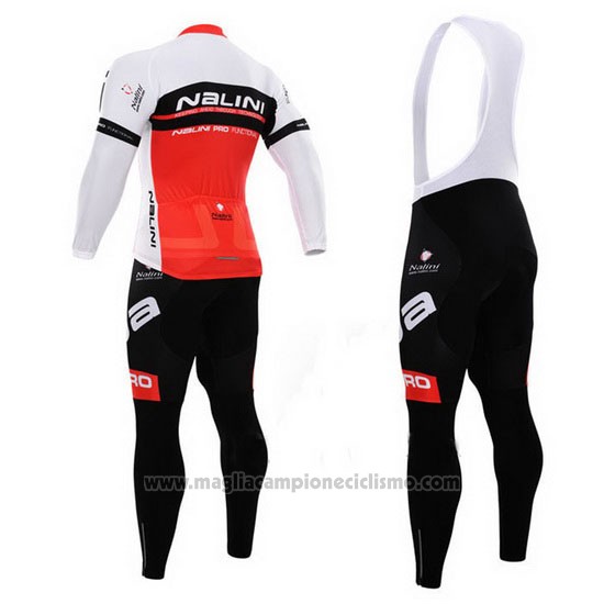 2015 Abbigliamento Ciclismo Nalini Rosso e Bianco Manica Lunga e Salopette