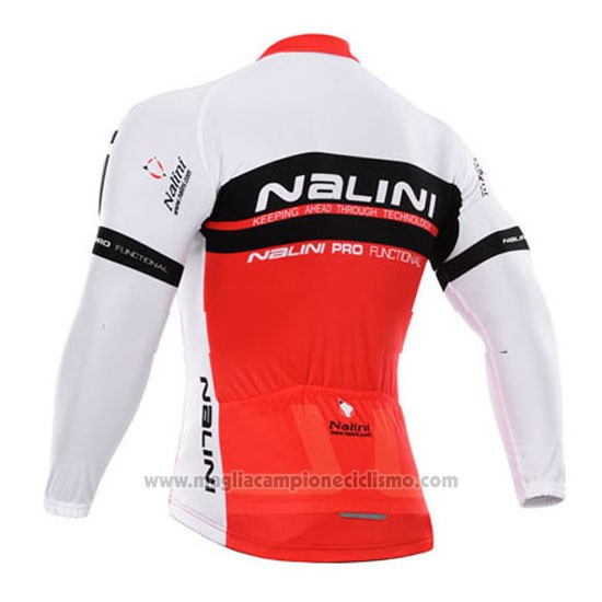 2015 Abbigliamento Ciclismo Nalini Rosso e Bianco Manica Lunga e Salopette