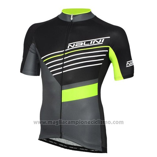 2016 Abbigliamento Ciclismo Nalini Nero e Verde Manica Corta e Salopette