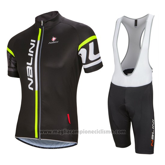 2016 Abbigliamento Ciclismo Nalini Scuro Nero Manica Corta e Salopette