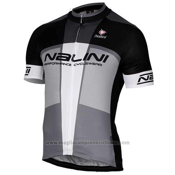 2017 Abbigliamento Ciclismo Nalini Artico Grigio e Nero Manica Corta e Salopette