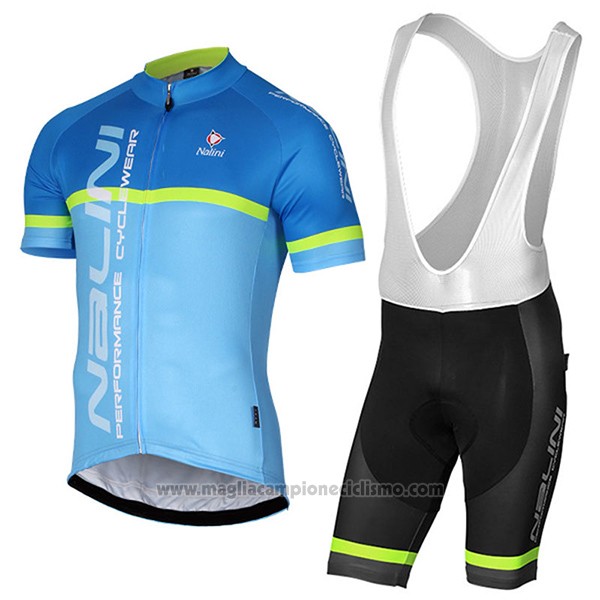 2017 Abbigliamento Ciclismo Nalini Brivio Blu Manica Corta e Salopette