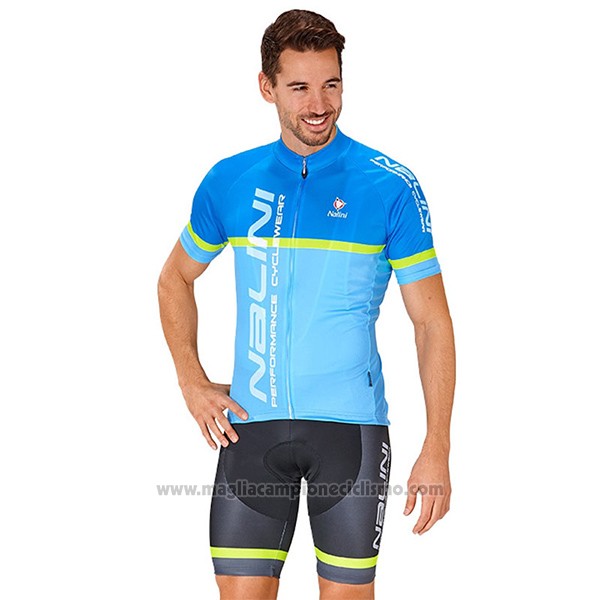 2017 Abbigliamento Ciclismo Nalini Brivio Blu Manica Corta e Salopette