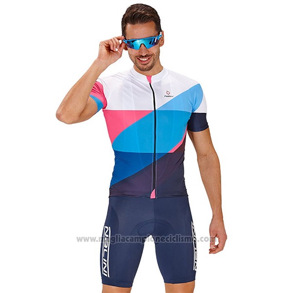 2017 Abbigliamento Ciclismo Nalini Campione Blu e Bianco Manica Corta e Salopette