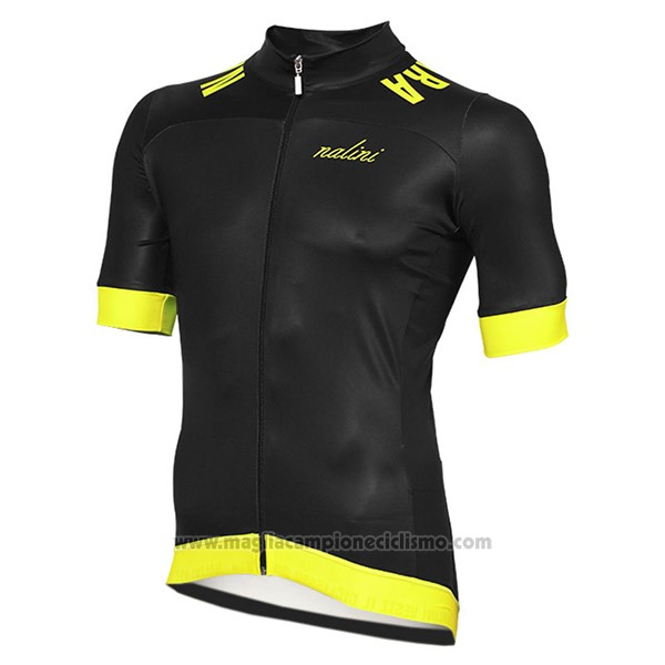 2017 Abbigliamento Ciclismo Nalini Curva Mavone Nero Manica Corta e Salopette