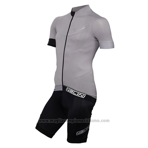 2017 Abbigliamento Ciclismo Nalini Curva Slate Argentato Manica Corta e Salopette