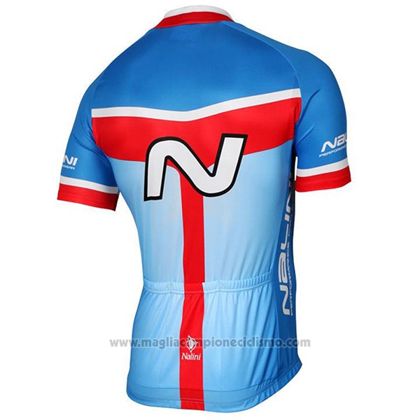 2017 Abbigliamento Ciclismo Nalini Navision Celeste Manica Corta e Salopette