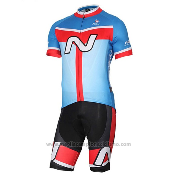 2017 Abbigliamento Ciclismo Nalini Navision Celeste Manica Corta e Salopette