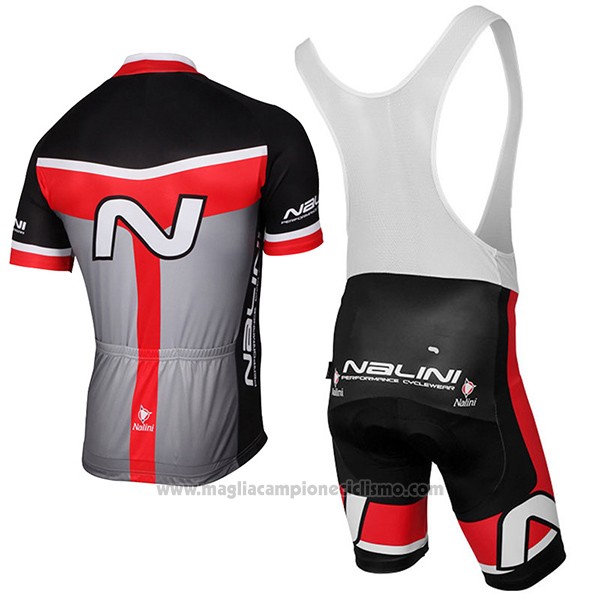 2017 Abbigliamento Ciclismo Nalini Navision Nero e Grigio Manica Corta e Salopette