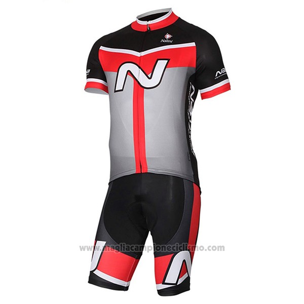 2017 Abbigliamento Ciclismo Nalini Navision Nero e Grigio Manica Corta e Salopette