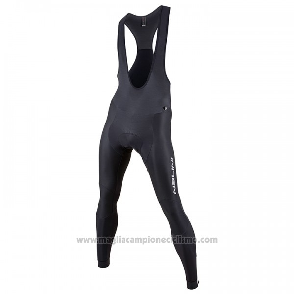 2017 Abbigliamento Ciclismo Nalini Nero e Grigio Manica Lunga e Salopette
