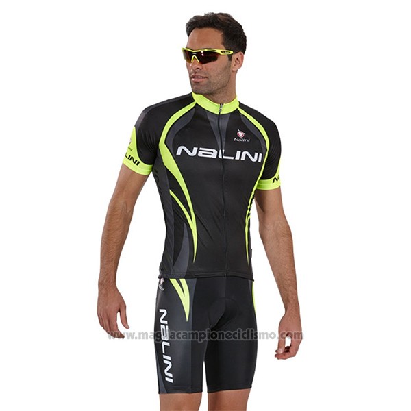 2017 Abbigliamento Ciclismo Nalini Predazzo Nero Manica Corta e Salopette