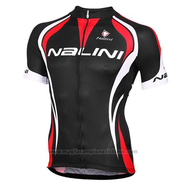 2017 Abbigliamento Ciclismo Nalini Predazzo Nero e Rosso Manica Corta e Salopette