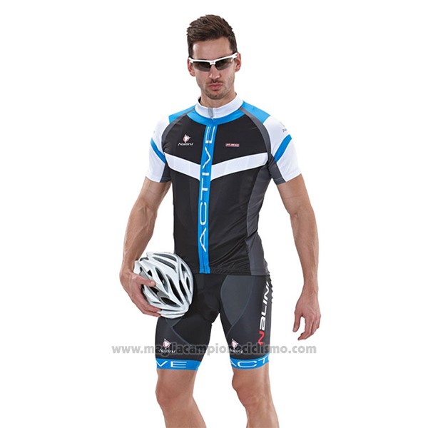 2017 Abbigliamento Ciclismo Nalini Rigel Nero e Blu Manica Corta e Salopette