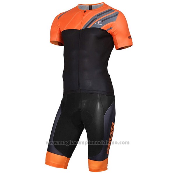 2017 Abbigliamento Ciclismo Nalini Roma Nero e Arancione Manica Corta e Salopette