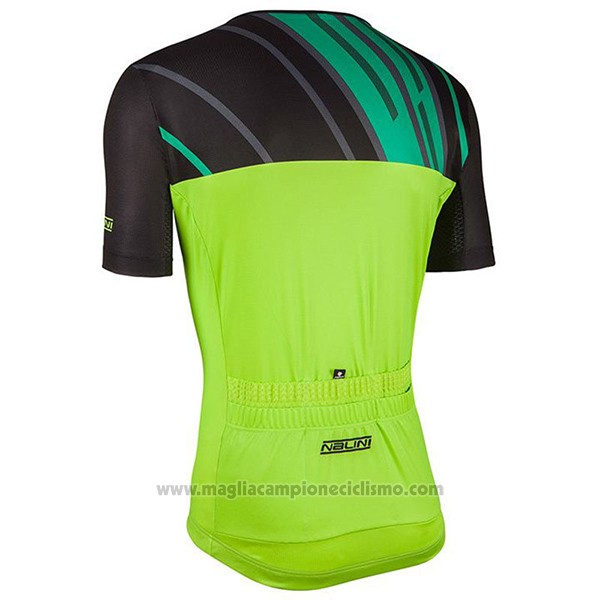 2017 Abbigliamento Ciclismo Nalini Roma Nero e Verde Manica Corta e Salopette