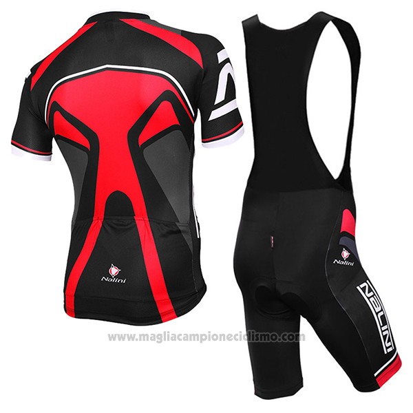 2017 Abbigliamento Ciclismo Nalini Salorno Nero e Rosso Manica Corta e Salopette