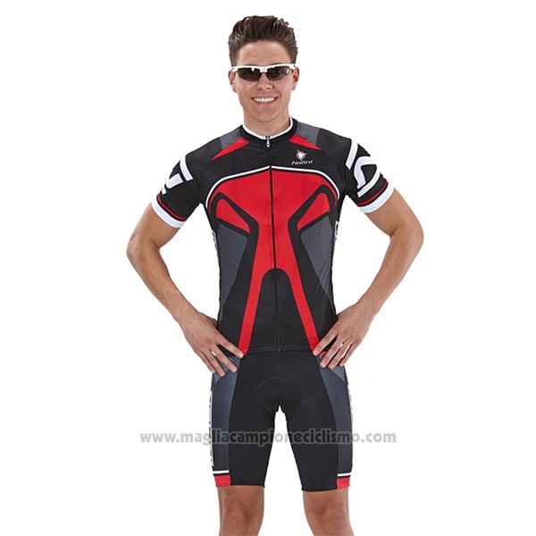 2017 Abbigliamento Ciclismo Nalini Salorno Nero e Rosso Manica Corta e Salopette