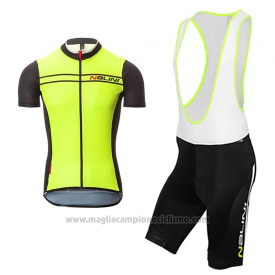 2017 Abbigliamento Ciclismo Nalini Sinello Ti Verde Manica Corta e Salopette