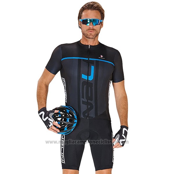 2017 Abbigliamento Ciclismo Nalini Speed Nero e Blu Manica Corta e Salopette