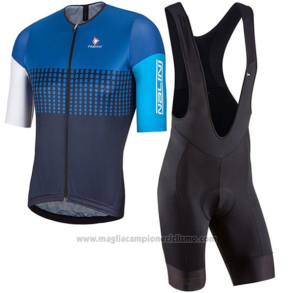 2017 Abbigliamento Ciclismo Nalini Velodromo Blu Manica Corta e Salopette