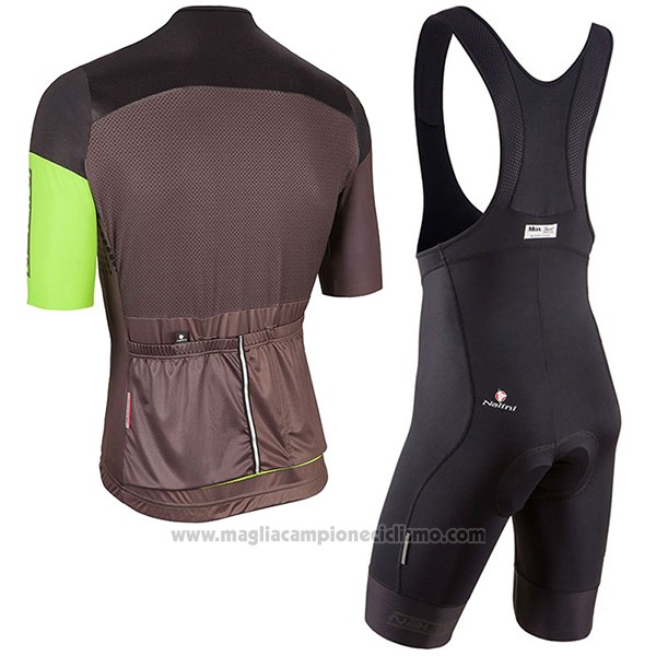 2017 Abbigliamento Ciclismo Nalini Velodromo Marrone Manica Corta e Salopette