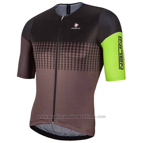 2017 Abbigliamento Ciclismo Nalini Velodromo Marrone Manica Corta e Salopette