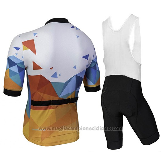 2018 Abbigliamento Ciclismo Nalini Ahs Discesa Bianco e Arancione Manica Corta e Salopette
