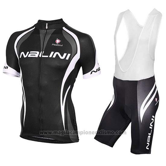 2018 Abbigliamento Ciclismo Nalini Nero e Bianco Manica Corta e Salopette