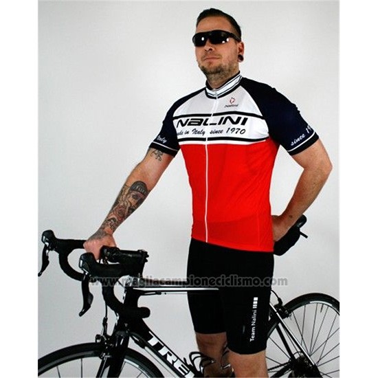 2019 Abbigliamento Ciclismo Nalini Bianco Rosso Nero Manica Corta e Salopette