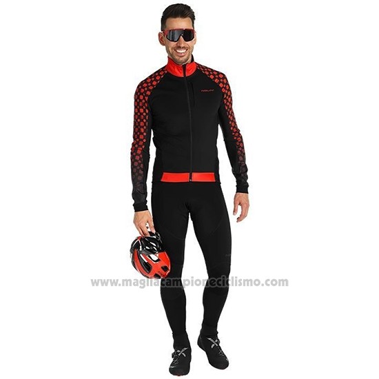 2019 Abbigliamento Ciclismo Nalini CRIT 3L 2.0 Nero Rosso Manica Lunga e Salopette